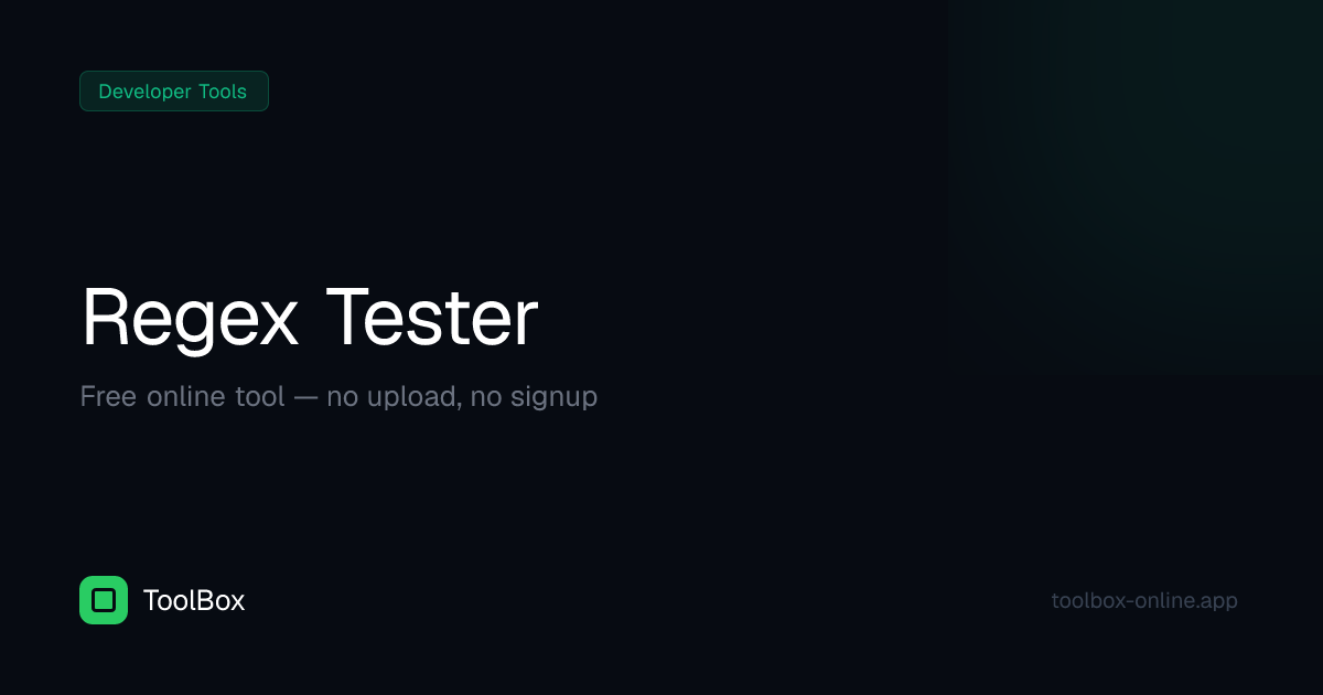Regex Tester – Test Regular Expressions Online | ToolBox