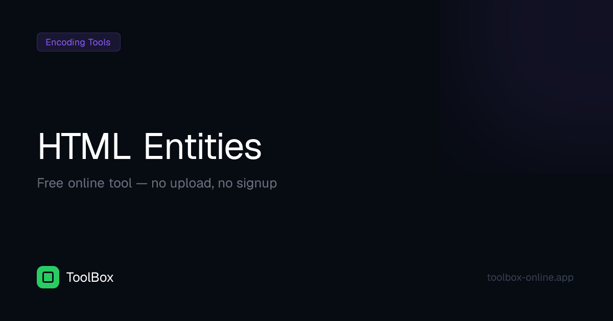 HTML Entity Converter - Encode Special Characters Free