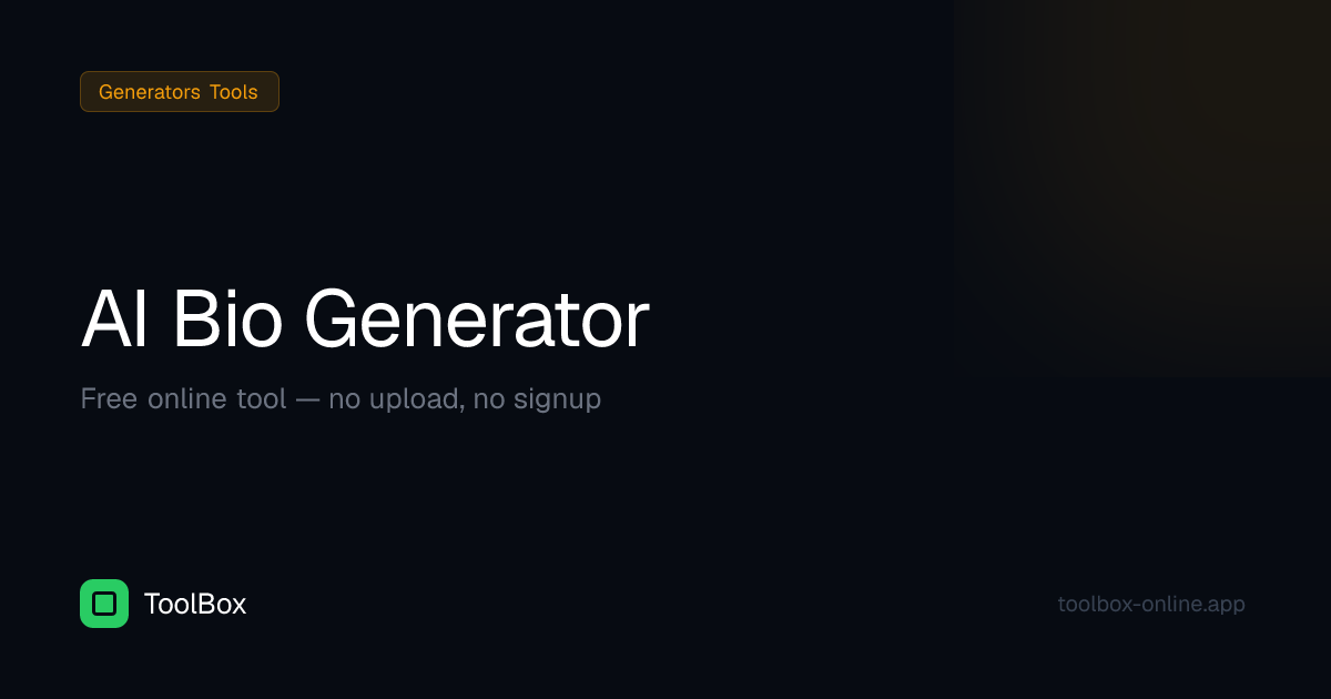 AI Bio Generator – Bio Writer for Social Media | ToolBox