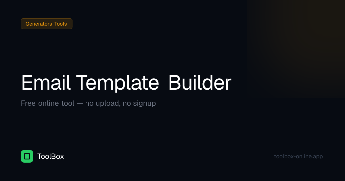 Email Template Builder – Design HTML Emails | ToolBox