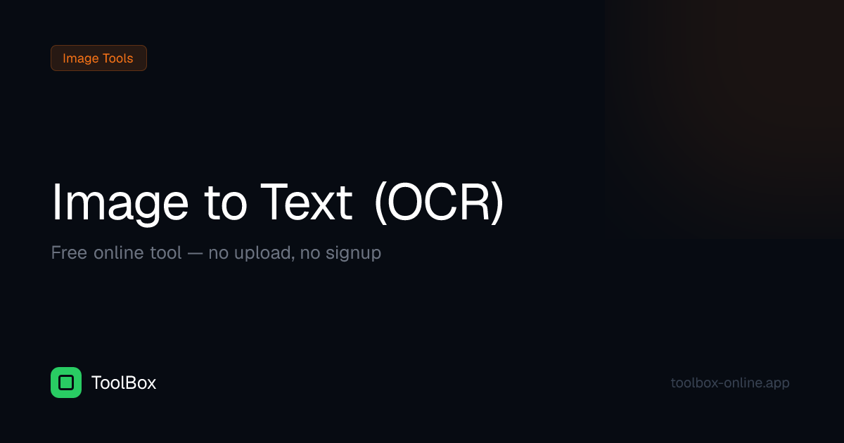 Free Image to Text OCR – Extract Text from Images | ToolBox