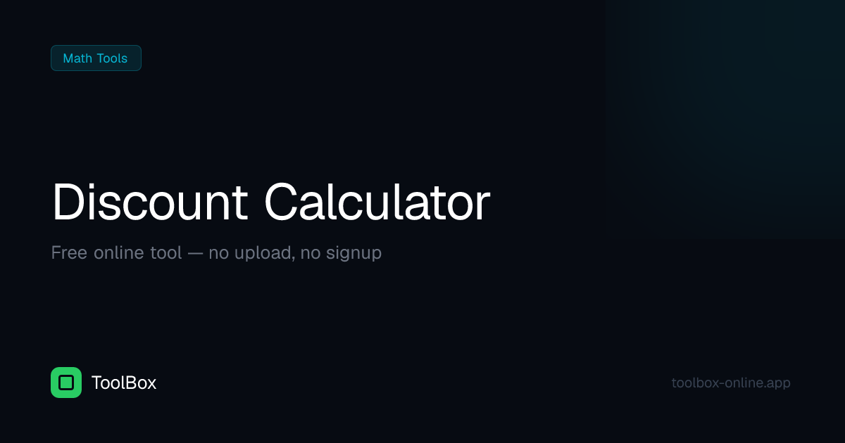 Discount Calculator – Calculate Sale Price & Savings Free