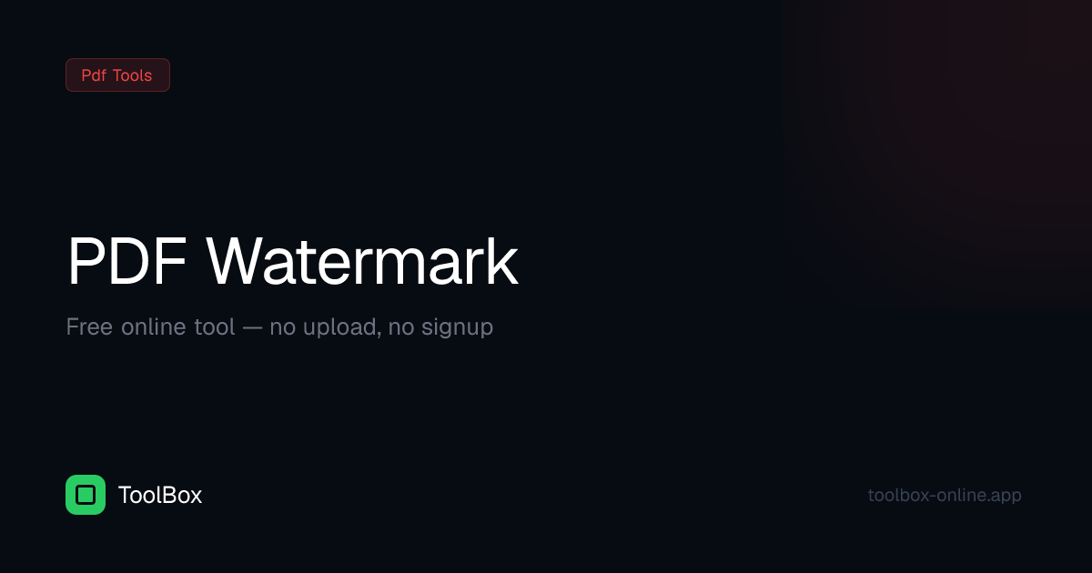 PDF Watermark Tool – Add Watermark to PDF Online | ToolBox
