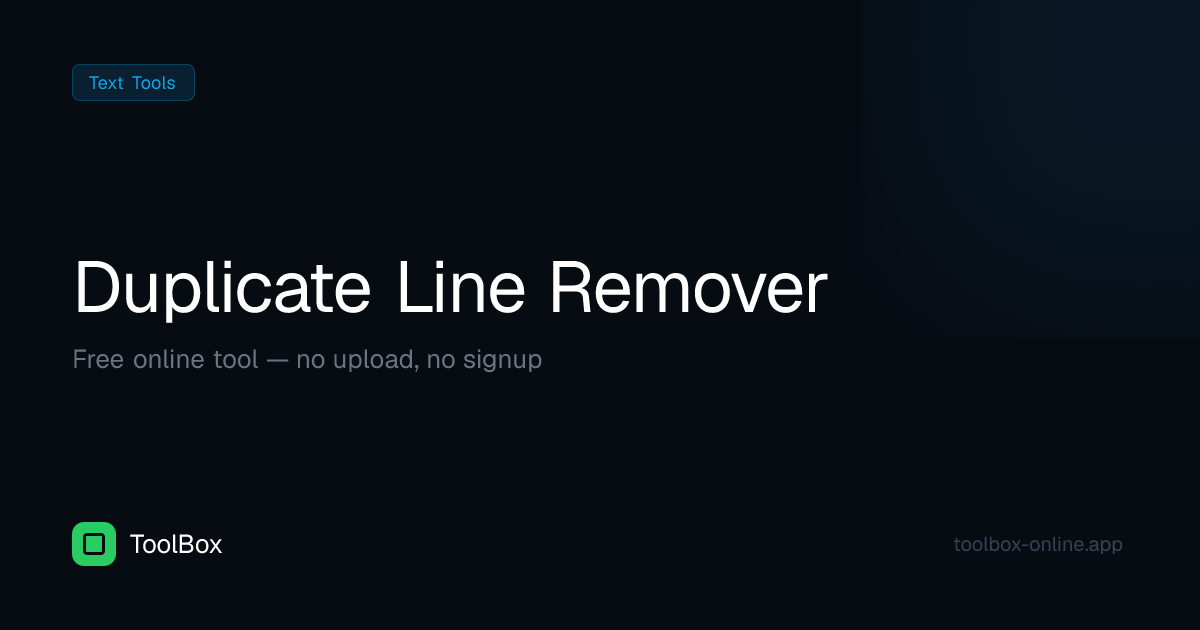 Remove Duplicate Lines Online - Free Deduplicator | ToolBox